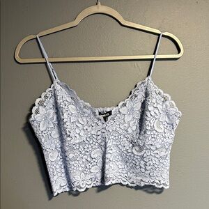 Express Light Blue Lace Tank Top